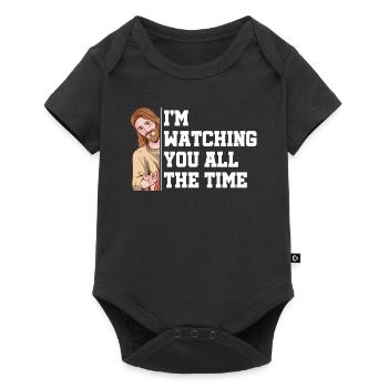 I'm watching you all the time Believe God - Baby Premium short-sleeve bodysuit - black - Front