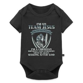 I am part of the team Jesus I am a believer Christian God - Baby Premium short-sleeve bodysuit - black - Front