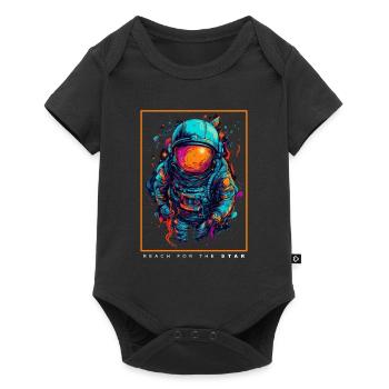 Astronaute abstrait coloré dans l’espace - Body à manches courtes Premium Bébé - noir - Devant