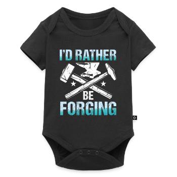 I'd Rather Be Forging - Baby Premium Kurzarmbody - Schwarz - Vorne