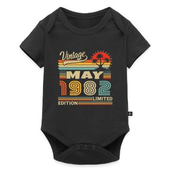 Mai 1982 Vintage Nées En Mai 1982 Anniversaire - Body à manches courtes Premium Bébé - noir - Devant