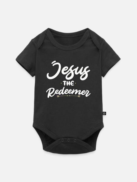 Jésus Rédempteur : la foi chrétienne en Dieu - Body à manches courtes Premium Bébé - noir