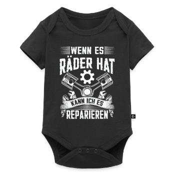 KFZ Mechaniker Auto Öl Zylinder - Baby Premium Kurzarmbody - Schwarz - Vorne