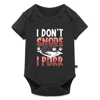 Je ne ronfle pas, je ronronne - Body à manches courtes Premium Bébé - noir - Devant