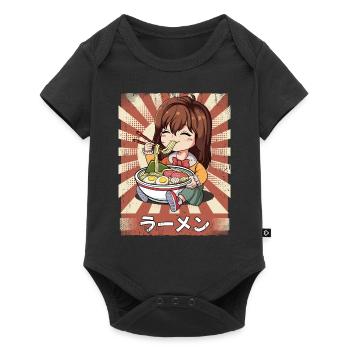 ramen anime fille soupe de nouilles ramen - Body à manches courtes Premium Bébé - noir - Devant