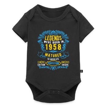 Les légendes sont nées en 1958 Anniversaire - Body à manches courtes Premium Bébé - noir - Devant