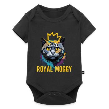 Splash Art Royal Britisches Moggy Expression Design - Baby Premium Kurzarmbody - Schwarz - Vorne