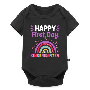 Happy First Day of Kindergarten Rainbow Back - Baby Premium short-sleeve bodysuit - black - Front