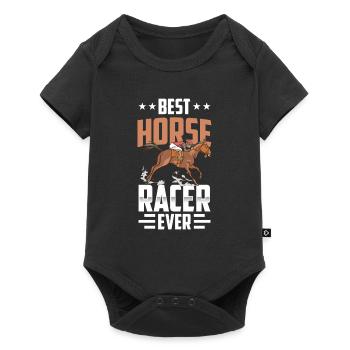 Bester Pferderennen Reiter Aller Zeiten Pferd - Baby Premium Kurzarmbody - Schwarz - Vorne