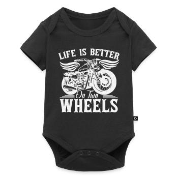 La vie est meilleure sur deux roues - Body à manches courtes Premium Bébé - noir - Devant
