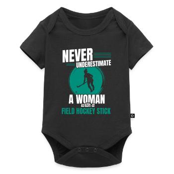 Sports Defender A Woman With A Field Hockey Stick - Baby Premium short-sleeve bodysuit - black - Front