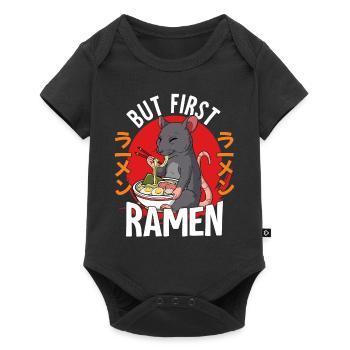 But First Ramen - Baby Premium Kurzarmbody - Schwarz - Vorne