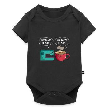 Café Cousue Caféine Couturière Espresso Cadeau - Body à manches courtes Premium Bébé - noir - Devant