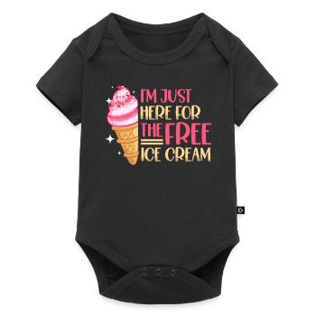Je suis juste ici pour le gratuit - Body à manches courtes Premium Bébé - noir - Devant