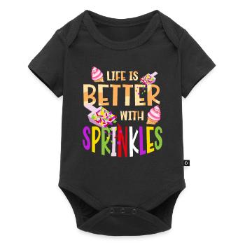 Life is better with sprinkles - Baby Premium short-sleeve bodysuit - black - Front