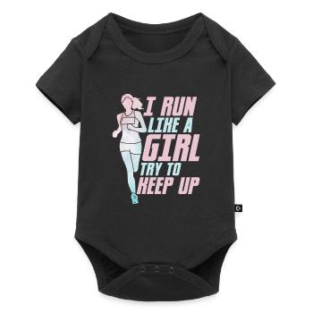 I Run Like A Girl Try To Keep Up Running Marathon - Baby Premium short-sleeve bodysuit - black - Front
