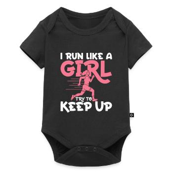 I Run Like A Girl Try To Keep Up Marathon Trail Ru - Baby Premium short-sleeve bodysuit - black - Front