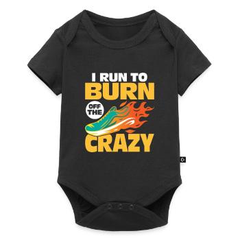 Je cours jusqu’à la brûlure du marathon fou en courant sur sentier - Body à manches courtes Premium Bébé - noir - Devant