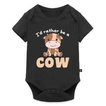 Je préfère être une vache - vache douce - Body à manches courtes Premium Bébé - noir - Devant