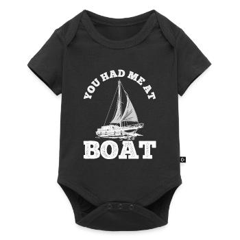 Segelboot Kapitän Spruch Zum Segeln - Baby Premium Kurzarmbody - Schwarz - Vorne