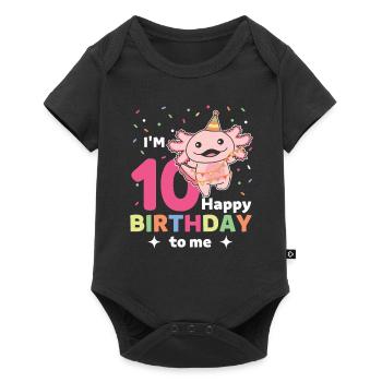 Axolotl pour les enfants de 10 ans de dix ans - Body à manches courtes Premium Bébé - noir - Devant