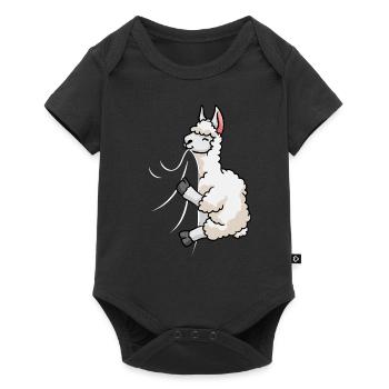 Un lama affamé mord dans sa chemise Drôle de lama - Body à manches courtes Premium Bébé - noir - Devant