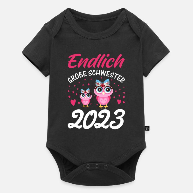 Endlich große Schwester 2023 - Baby Premium Kurzarmbody - Schwarz