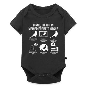 Vogel Sittch Wellensittich - Baby Premium Kurzarmbody - Schwarz - Vorne