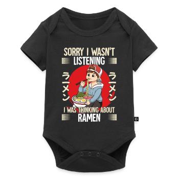 Sorry I Wasn't Listening I Was Thinking About - Baby Premium Kurzarmbody - Schwarz - Vorne