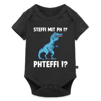 Steffi Namen Shirt lustiges Trex Meme Überbiss - Baby Premium Kurzarmbody - Schwarz - Vorne