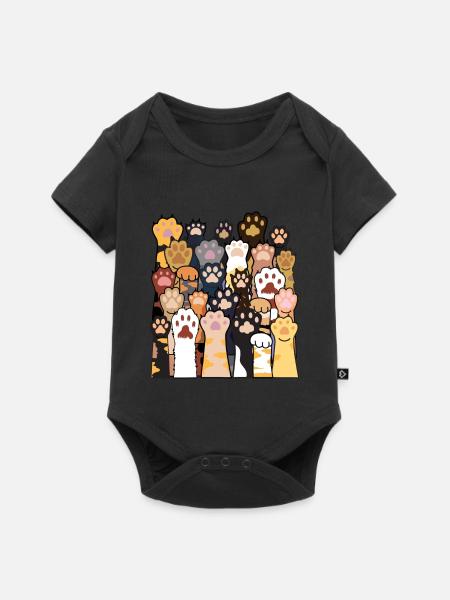 Katzenpfoten Katzenliebhaber Designs mit Katze - Baby Premium Kurzarmbody - Schwarz