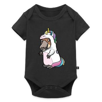 Ornithorynque en costume de licorne Ornithorynques - Body à manches courtes Premium Bébé - noir - Devant