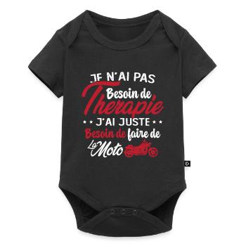 Pas besoin de thérapie besoin de faire de la Moto - Body à manches courtes Premium Bébé - noir - Devant