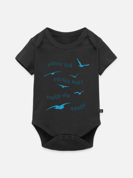 Wenn die Ostsee ruft muss ich gehen - Baby Premium Kurzarmbody - Schwarz