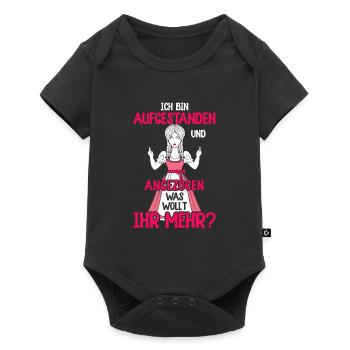 Bin aufgestanden und angezogen was wollt ihr mehr - Baby Premium Kurzarmbody - Schwarz - Vorne