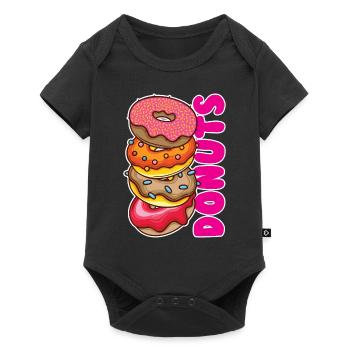 Donuts - Baby Premium Kurzarmbody - Schwarz - Vorne