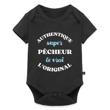 authentique pecheur homme humour peche idee cadeau - Body à manches courtes Premium Bébé - noir - Devant