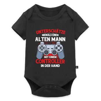 Zocker Geschenk Junge Gamer Controller Zocken - Baby Premium Kurzarmbody - Schwarz - Vorne