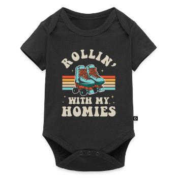 Inline Skate Cadeau Roller Skates Roller 70s - Body à manches courtes Premium Bébé - noir - Devant
