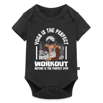 Yoga is the perfect workout, nature is the - Baby Premium short-sleeve bodysuit - black - Front