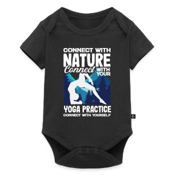 Connect with nature, connect with your yoga - Baby Premium Kurzarmbody - Schwarz - Vorne