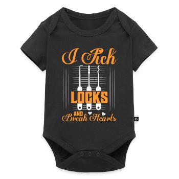 I Pick Locks And Break Hearts Locksmith Lockpicker - Baby Premium short-sleeve bodysuit - black - Front