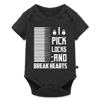 I Pick Locks And Break Hearts Lockpicker Locksmith - Baby Premium short-sleeve bodysuit - black - Front