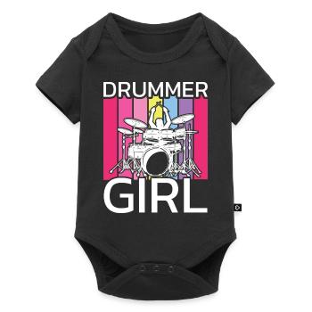 Batteurs, Musiciens, Filles, Femmes Batteuses - Body à manches courtes Premium Bébé - noir - Devant