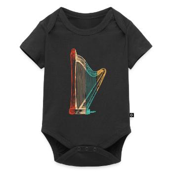 Retro concert harpe harpe musique harpe harpe harpe joueur - Body à manches courtes Premium Bébé - noir - Devant