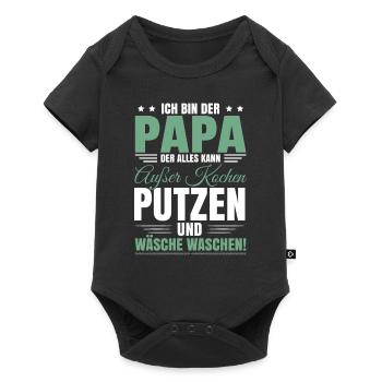 Vatertag 2023 Sprüche Papa Humor - Baby Premium Kurzarmbody - Schwarz - Vorne