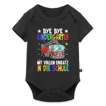 Feuerwehr Einschulung Jungen Schulkind - Baby Premium Kurzarmbody - Schwarz - Vorne