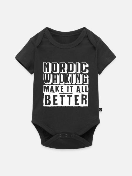 Nordic Walking - Baby Premium Kurzarmbody - Schwarz