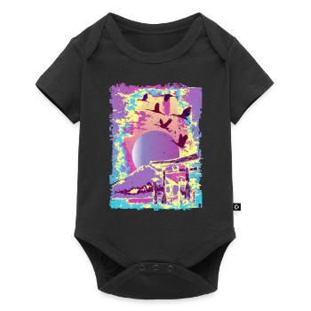 Art japonais Japon Bloc de bois Vaporwave Synthwave - Body à manches courtes Premium Bébé - noir - Devant
