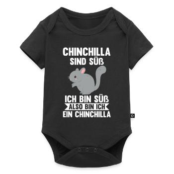 Chinchilla sind süß ich bin süß also bin ich ein C - Baby Premium Kurzarmbody - Schwarz - Vorne
